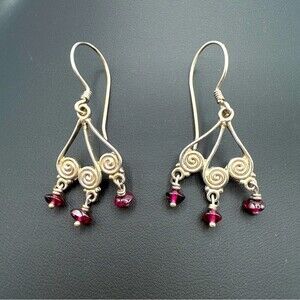 Sajen Amethyst Silver Dangly Earrings